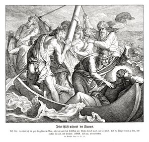 Jésus dort pendant la tempête, Évangile de Matthieu
