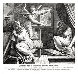 Joseph est averti de fuir en Égypte, Évangile de Matthieu