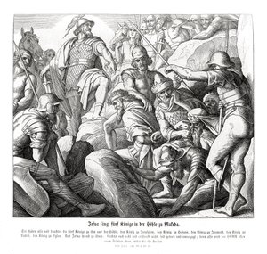 Josué capture cinq rois à Makkéda, Josué