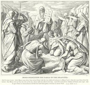 Moïse présente les tables aux Israélites - Julius Schnorr von Carolsfeld