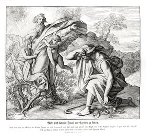 Moïse et le buisson ardent, Exode - Julius Schnorr von Carolsfeld