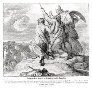 Moïse prie pendant la bataille contre Amalek, Exode