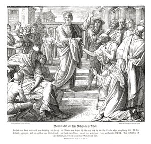 Paul prêche à Athènes, Actes des Apôtres - Julius Schnorr von Carolsfeld