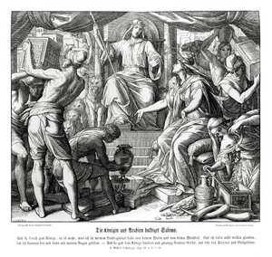 La reine de Saba honore le roi Salomon