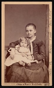 Portrait de groupe des enfants Herman Henry Diebitsch, Marie et Josephine Josie, 8 juin 1875