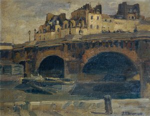 Paysage parisien avec le Pont Neuf