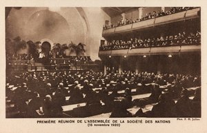 Première réunion de la Société des Nations à Genève, 15 novembre