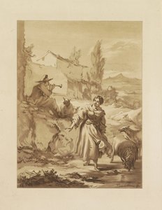 Berger jouant de la chalemie
