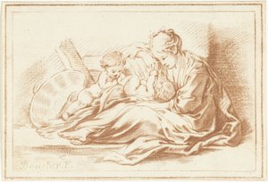 Mère et deux enfants
