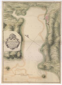 Plan de la ville, du port et des fortifications de PORTO BELLO. HARBOUR and FORTIFICATIONS of PORTO BELLO. as it appears since it was taken by Adm : VERNON / Par Justly Watson ; Enginr : 1742.