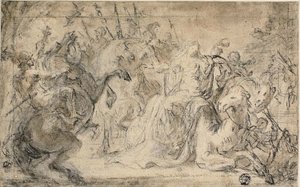 Zénobie entourée de soldats montés - Justus van Egmont
