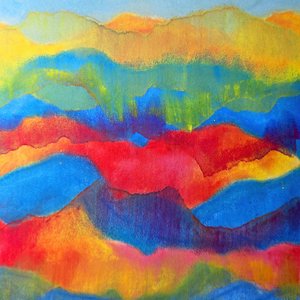 Paysage abstrait coloré - Justyna Jaszke