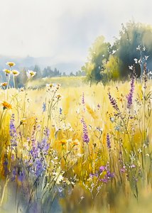 Prairie ensoleillée de fleurs sauvages - Justyna Jaszke