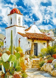 Tranquil Adobe Mission - Justyna Jaszke