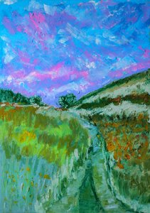 Chemin de champ vibrant