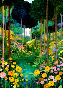 Un étang de jardin forestier plein de vie - Justyna Jaszke