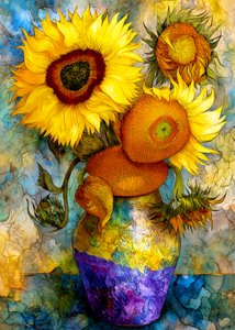 Nature morte aux tournesols éclatants - Justyna Jaszke