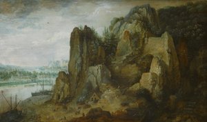 Vue des rochers, paysage fluvial