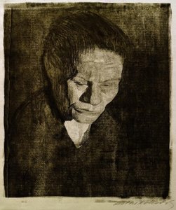 Tête de femme baissée