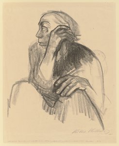 Femme assise, la main appuyée sur le visage - Käthe Kollwitz