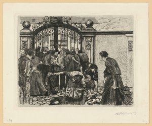 Tempête (planche 5 de « Une révolte de tisserands », 5e état) - Käthe Kollwitz