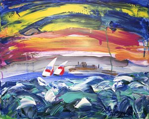 Des voiliers aux couleurs chatoyantes au coucher du soleil - Kanat Ibragimov