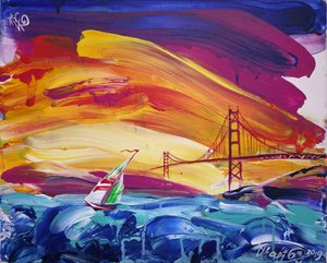 Coucher de soleil sur le Golden Gate en voilier