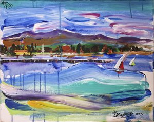 Des voiliers aux couleurs vives sur l