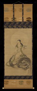 Monju Bosatsu (encre et couleur sur papier)