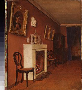 Intérieur avec une cheminée