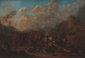 Escarmouche de cavalerie à une forteresse
