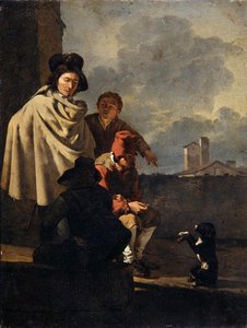 Italiens avec un chien