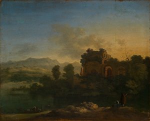 Paysage méridional avec une ruine - Karel Dujardin