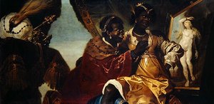 Hydaspes et Persina devant une peinture d