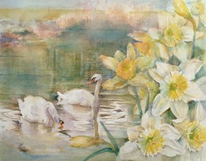 Cygnes à Hurst - Karen Armitage