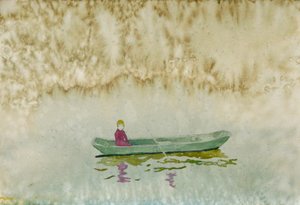 Réflexion sur un bateau tranquille - Karin Bos
