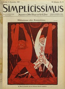 Militarisme ou communisme, illustration de la couverture de "Simplicissimus". - Karl Arnold