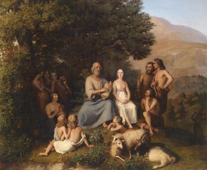 Homère chantant parmi les jeunes Grecs - Karl Becker