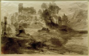 Paysage avec château (ou église)