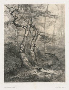 Lièvre poursuivi par un autour, 1858
