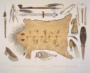 Ustensiles et armes indiens, gravés par A. Zschokke et J. Hurliman, publiés en 1840 - Karl Bodmer