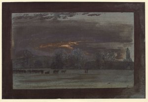 Paysage avec troupeau de bovins