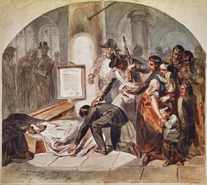 Enterrement du démocrate Robert Blum fusillé en octobre 1848 à Vienne - Karl Hermann Schmolze