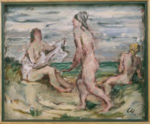Trois nus féminins sur la plage