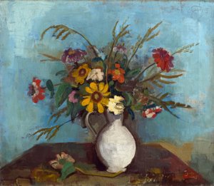 Fleurs des champs dans un pot blanc - Karl Hofer