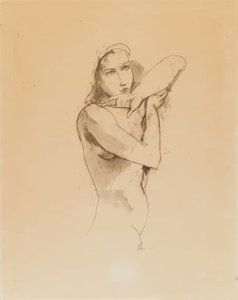 Nu féminin avec le bras gauche levé