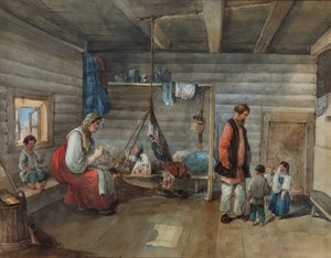 Dans une maison de village, 1841