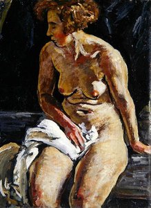Nu assis avec une serviette blanche, II