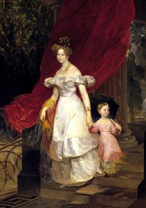 Portrait de la Grande-Duchesse Elena Pavlovna de Russie 1807-1873 avec sa fille Maria, 1830