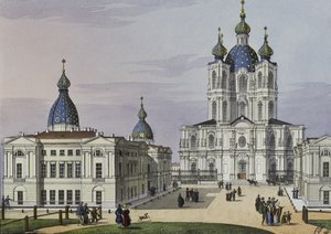 Le couvent Smolny de la Résurrection à Saint-Pétersbourg, première moitié du 19e siècle - Karl Petrovich Beggrov